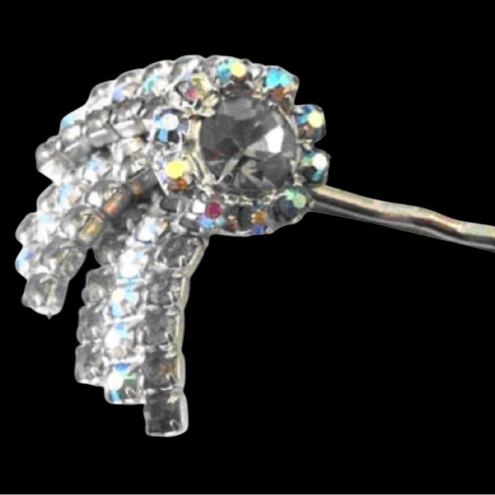 Rhinestone Glamour Hairpin | Vintage Jewelry Statement Hair Accessory - Picture 3 of 3